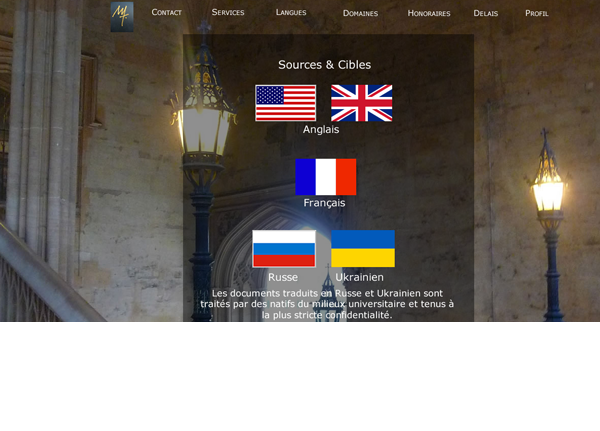 Picture of a site done for a translator.